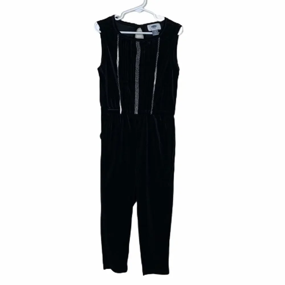 Old Navy Velour Jumpsuit with Metallic Trim XS Girl